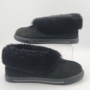 UGG Australia Slippers Womens Size 8 Black slip on Shearling Lined SN 1870 Rylan